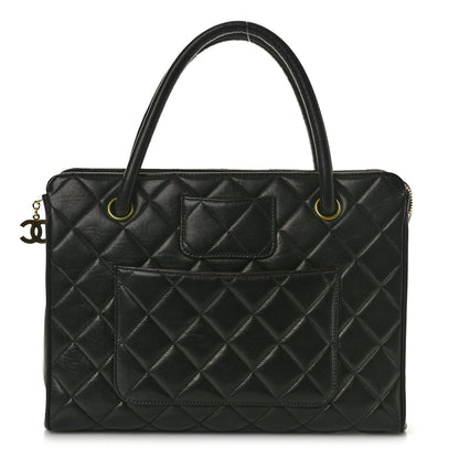 Chanel Lambskin Quilted Top Handle Bag Black 1 of 11