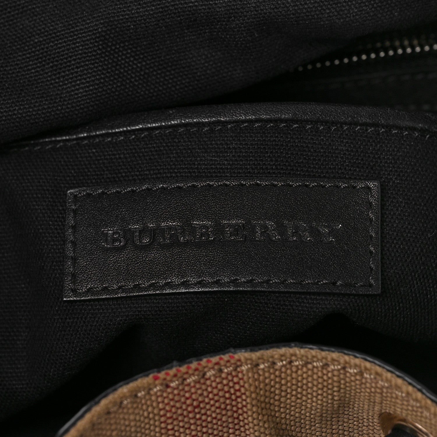 Burberry Canvas Mega Check Medium Rucksack Backpack Black 6 of 8