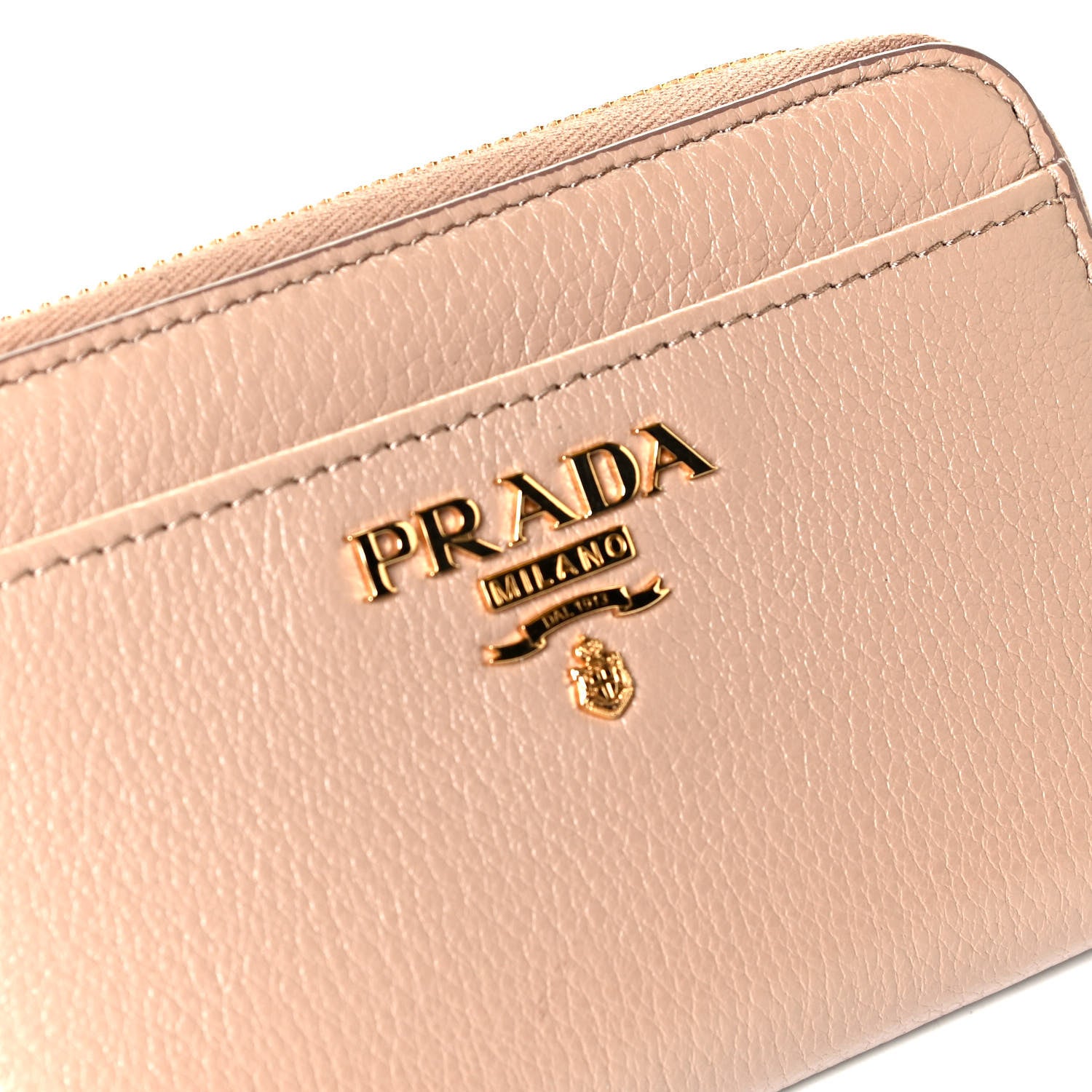 Prada Vitello Daino Zip Around Keychain Sughero 5 of 5