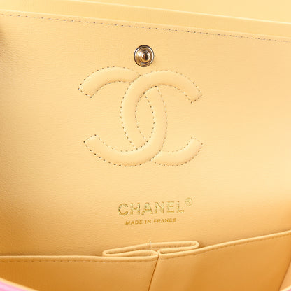 Chanel Lambskin Quilted Small Double Flap Pink Yellow 6 of 11