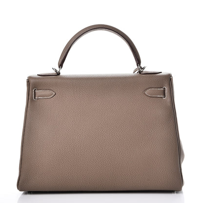Hermes Togo Kelly Retourne 32 Etoupe 5 of 38