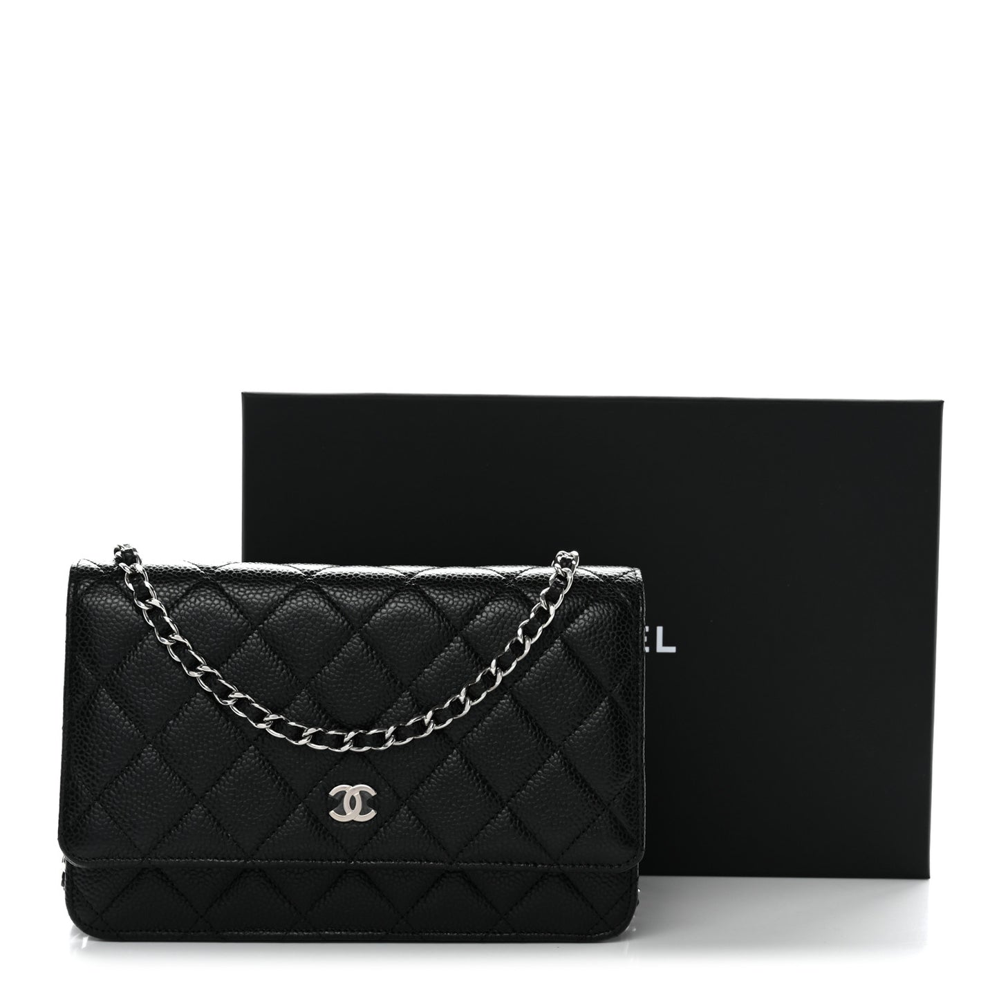 Caviar Quilted Wallet On Chain WOC Black