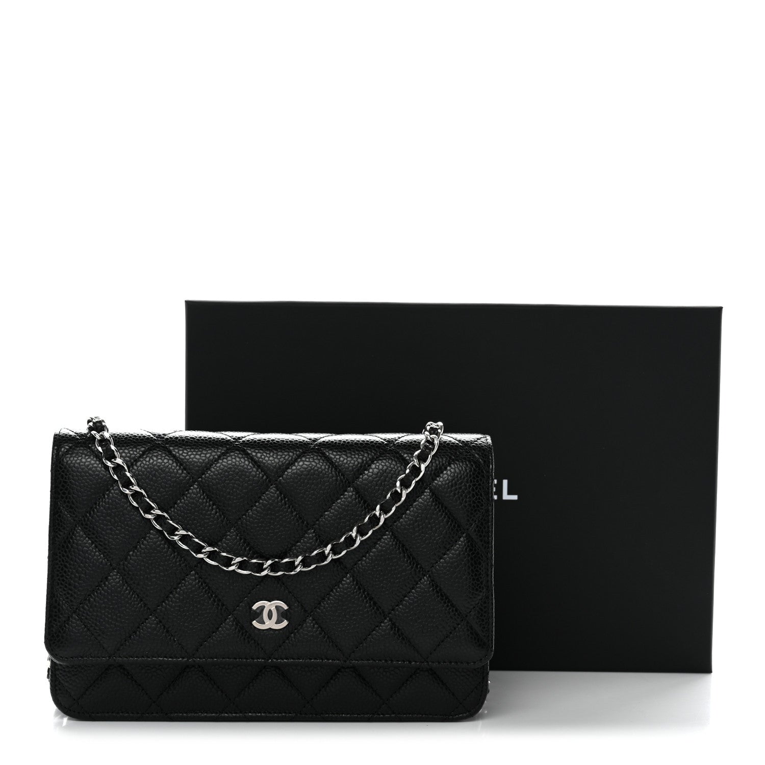 Chanel Caviar Quilted Wallet On Chain WOC Black 12 of 12