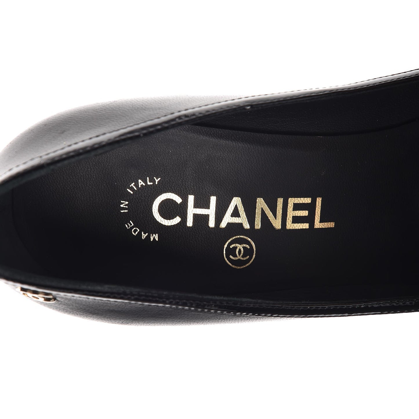 Lambskin Patent Bow Cap Toe Pumps 36.5 Black