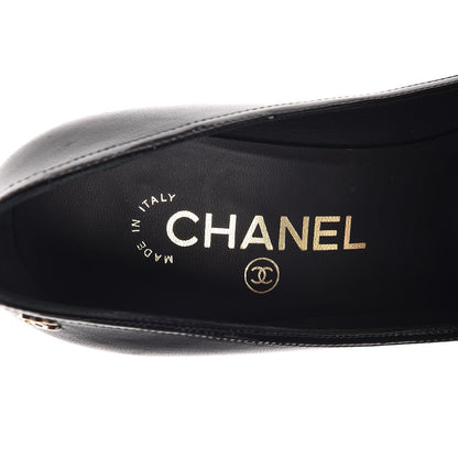 Chanel Lambskin Patent Bow Cap Toe Pumps 36.5 Black 10 of 12