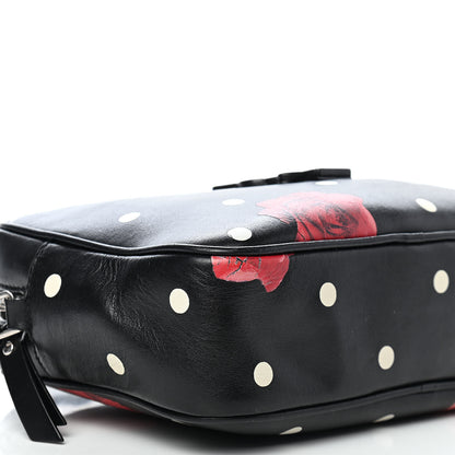 Saint Laurent Calfskin Rose Print Monogram Lou Camera Bag Black 7 of 8