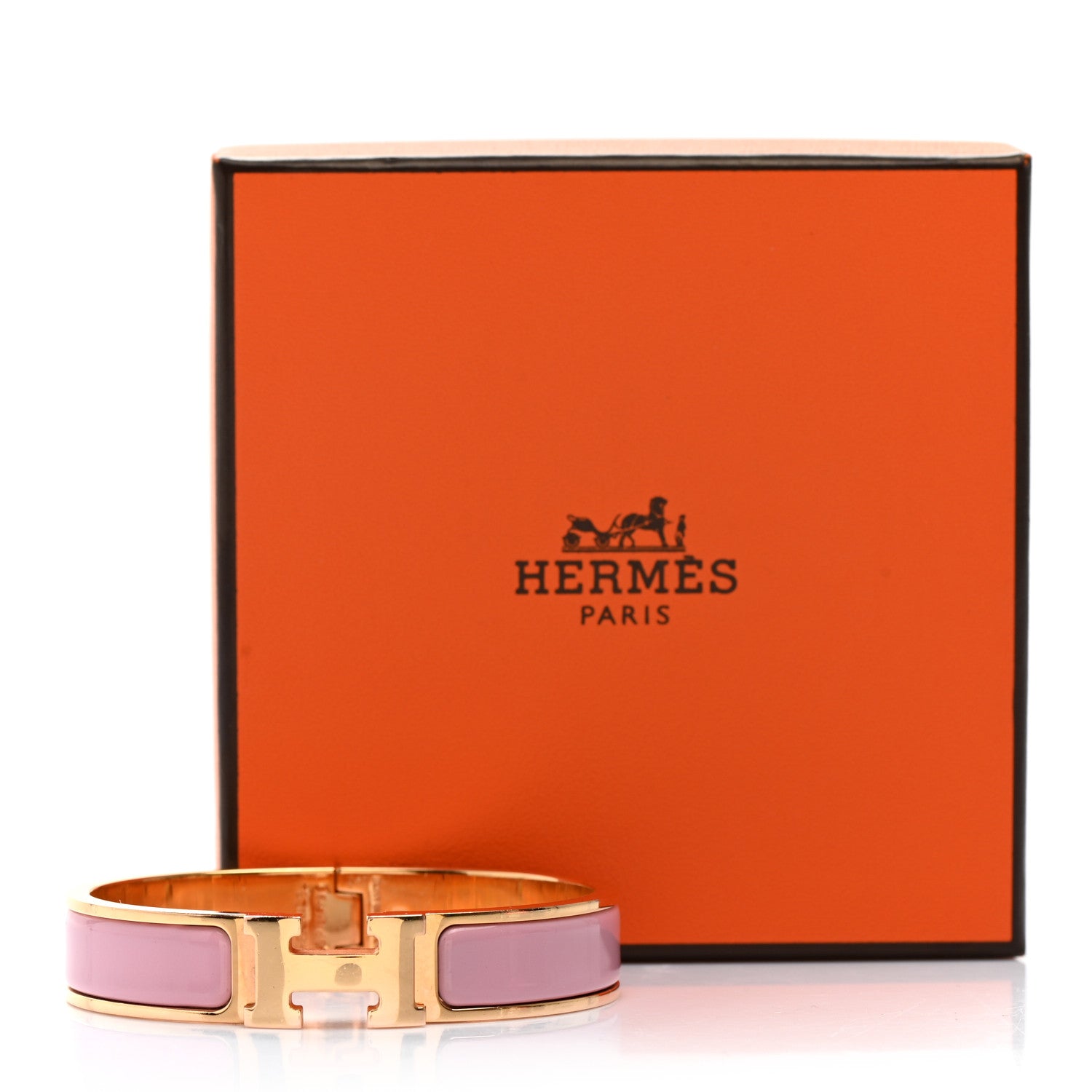 Hermes Enamel Narrow Clic Clac H Bracelet PM Rose Nacarat 5 of 5
