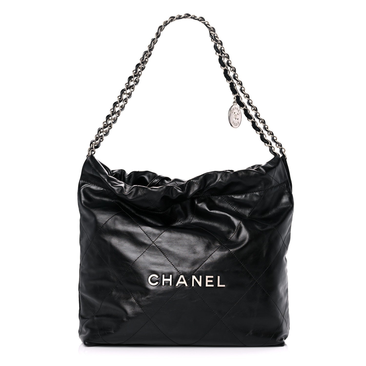 Chanel Shiny Calfskin Quilted Small Chanel 22 Black 1 of 11