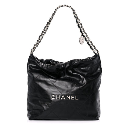 Chanel Shiny Calfskin Quilted Small Chanel 22 Black 1 of 11