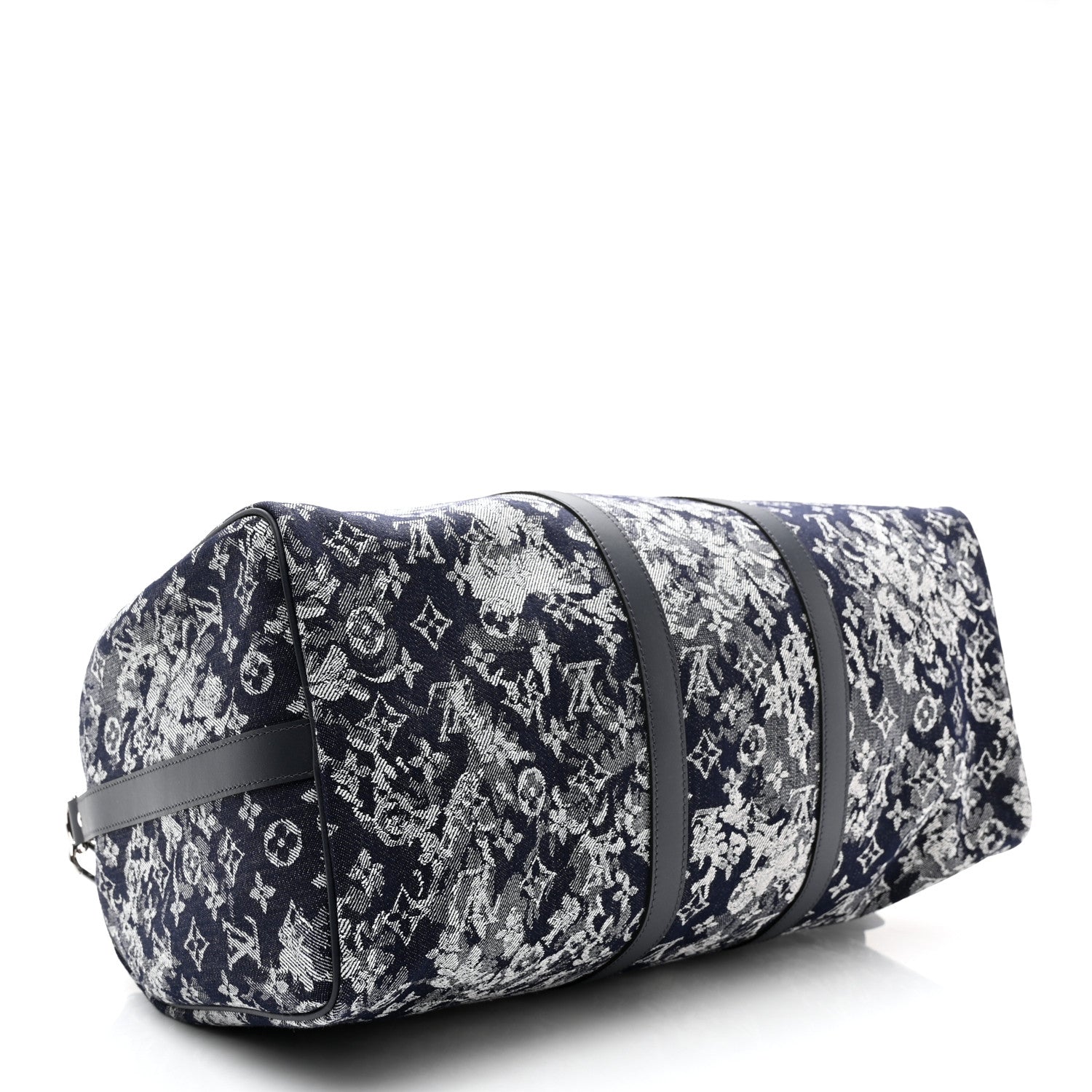 Louis Vuitton Monogram Tapestry Keepall Bandouliere 50 Bleu 3 of 11
