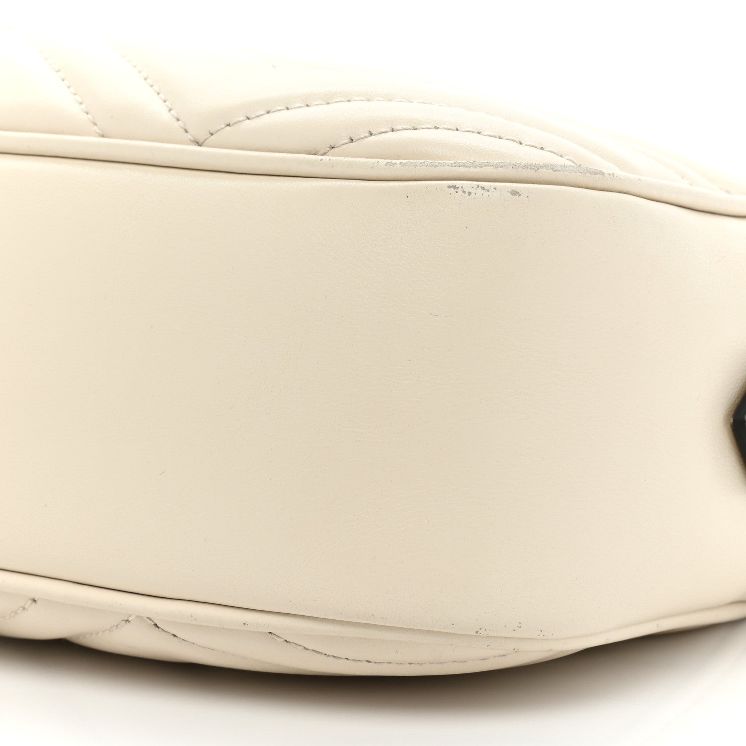 Gucci Calfskin Matelasse Small GG Marmont Chain Shoulder Bag White 8 of 19