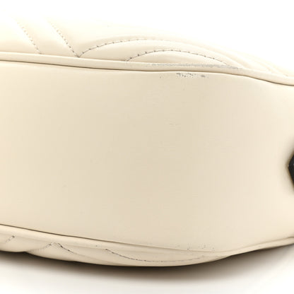 Gucci Calfskin Matelasse Small GG Marmont Chain Shoulder Bag White 8 of 19