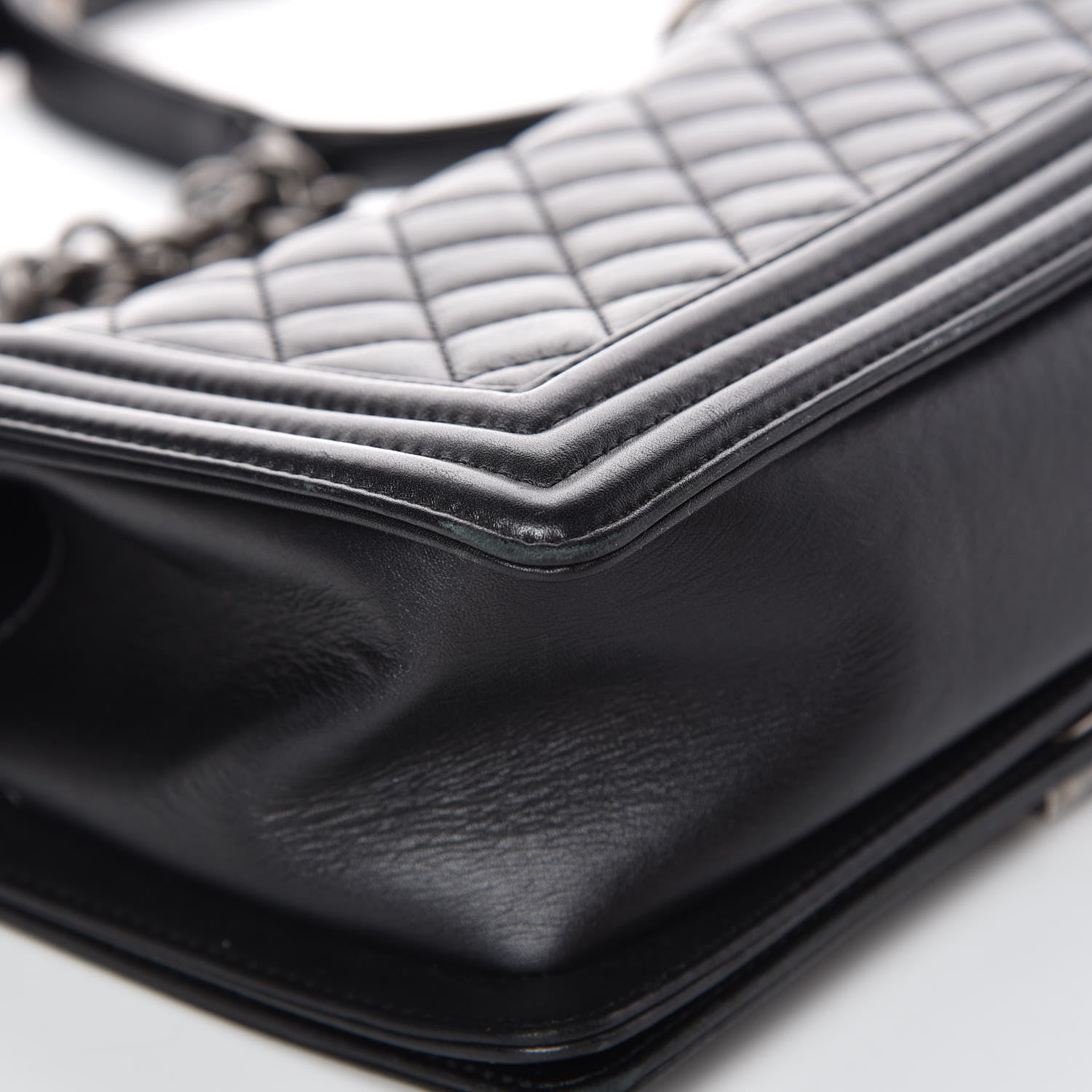 Chanel Metallic Calfskin Quilted Medium Boy Flap Black 14 of 15
