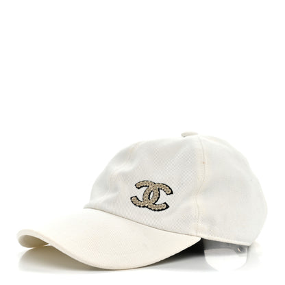 Chanel Cotton Sequin CC Cap Hat Ivory 1 of 8