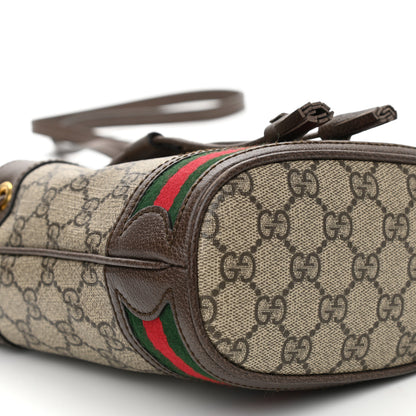 Gucci GG Supreme Monogram Web Mini Ophidia Bucket Bag Brown 9 of 11