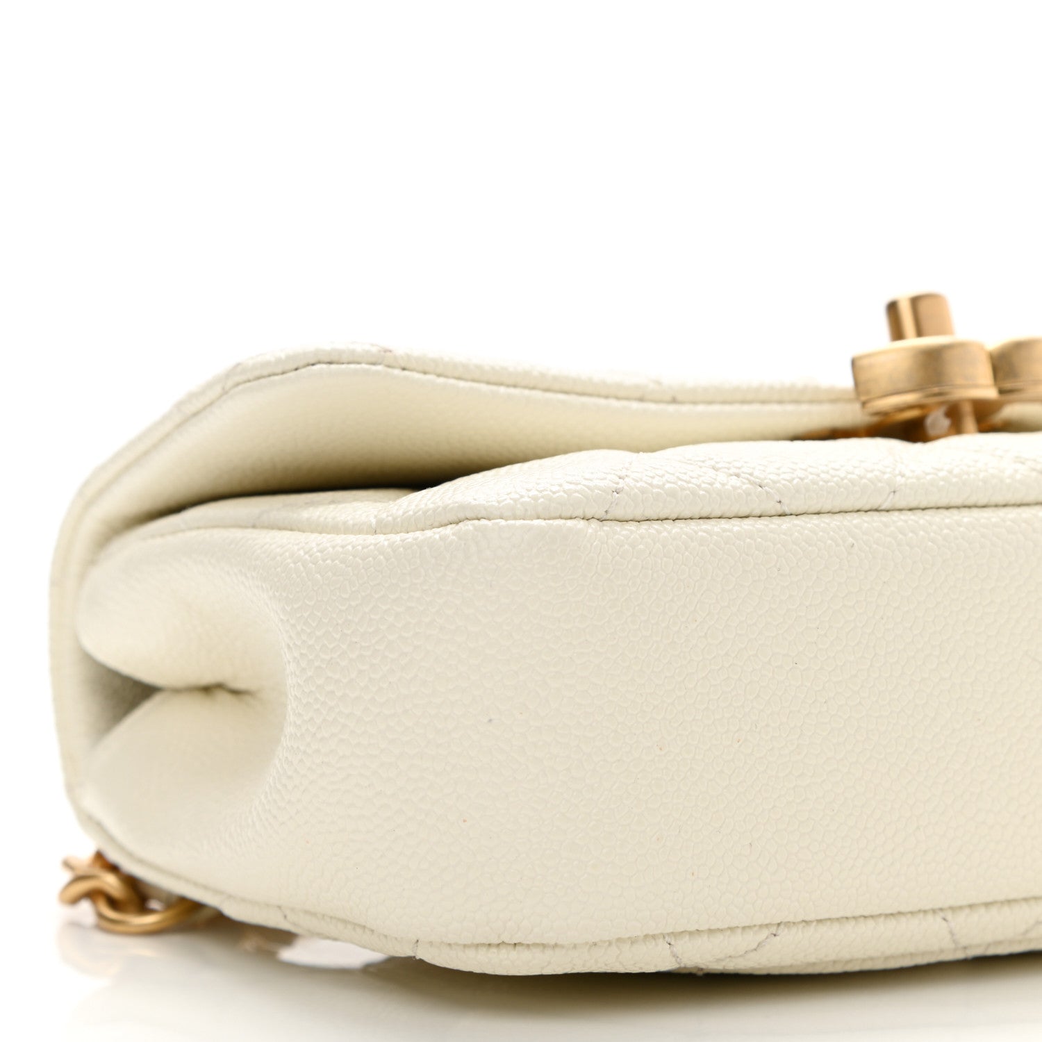 Chanel Caviar Quilted Chain Melody Waist Belt Bag White 9 of 11