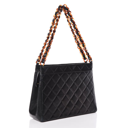 Chanel Lambskin Tortoise Chain Shoulder Bag Black 3 of 15