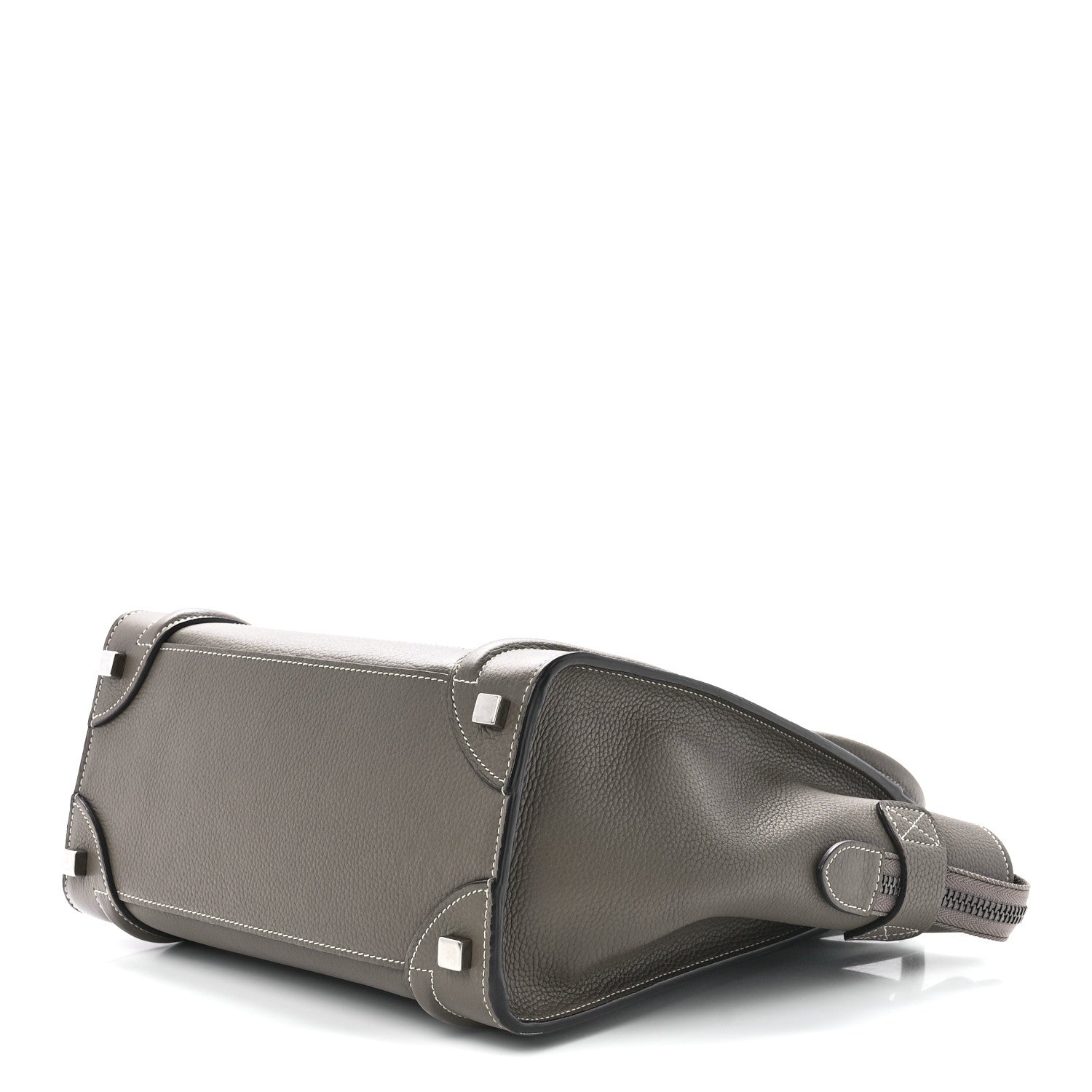 Celine Drummed Calfskin Micro Luggage Souris 10 of 12