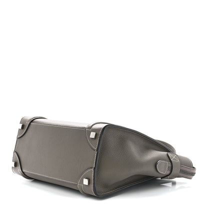 Celine Drummed Calfskin Micro Luggage Souris 10 of 12