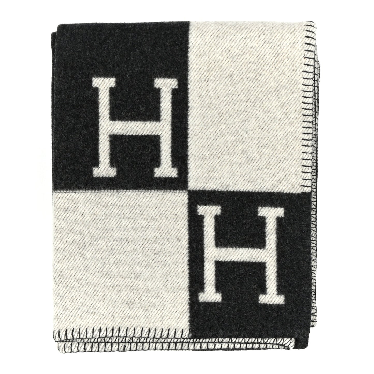 Wool Cashmere Avalon Blanket Ecru Gris Fonce