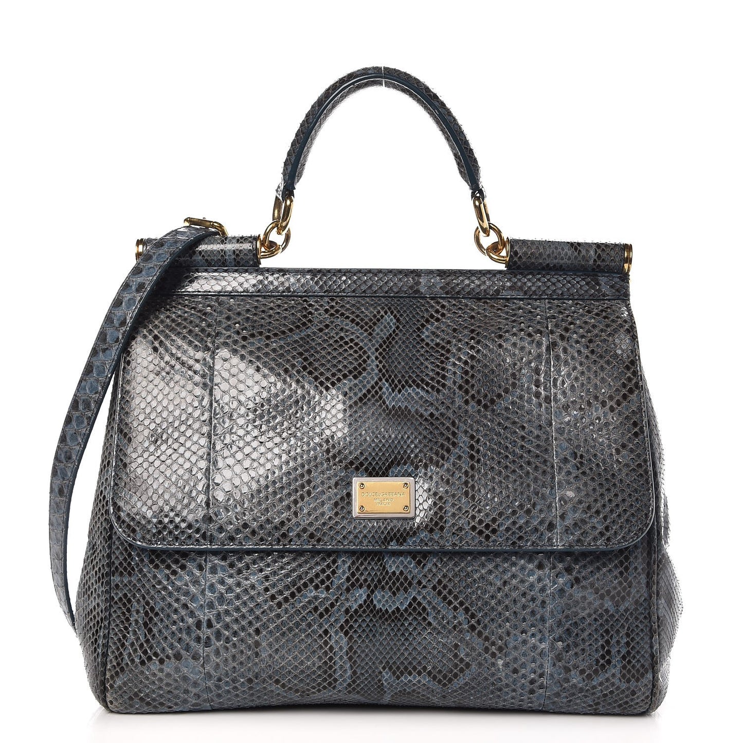 Python Large Miss Sicily Satchel Blue