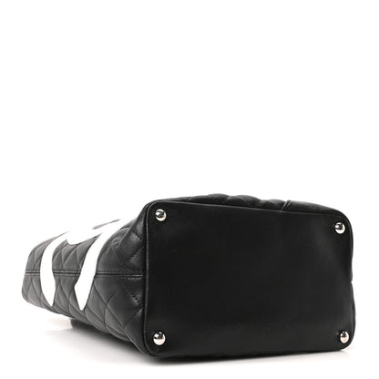 Chanel Calfskin Quilted Medium Cambon Tote Black White 4 of 10