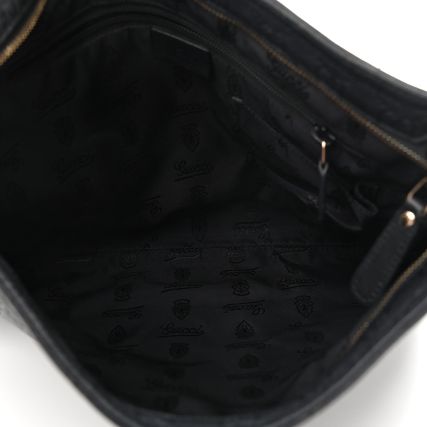 Guccissima Medium Flat Messenger Bag Black