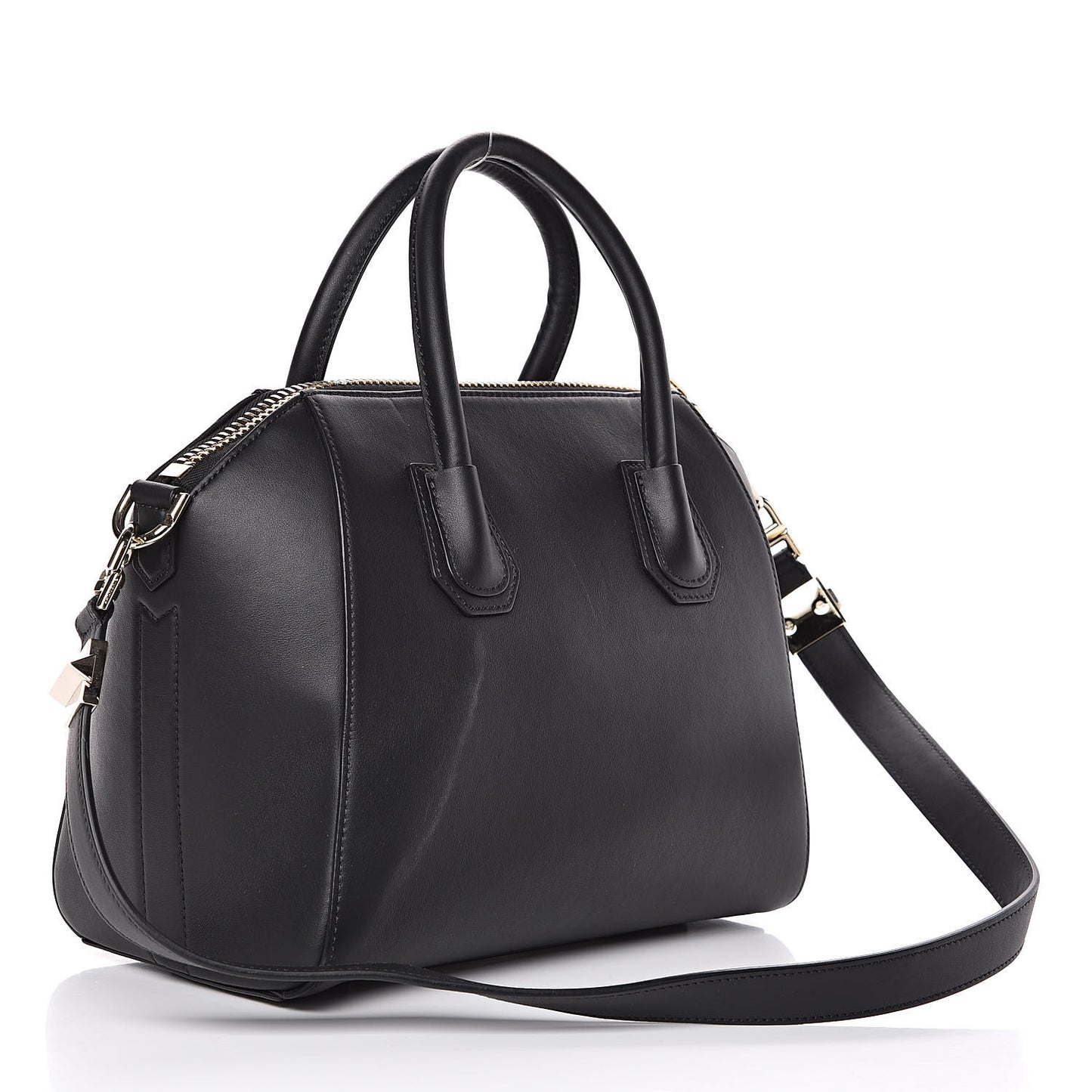 Calfskin Triangle Studded Small Antigona Black