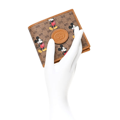 Gucci X DISNEY Mini Vintage GG Supreme Monogram Mickey Mouse Wallet Beige Vintage Sun Oil 2 of 6
