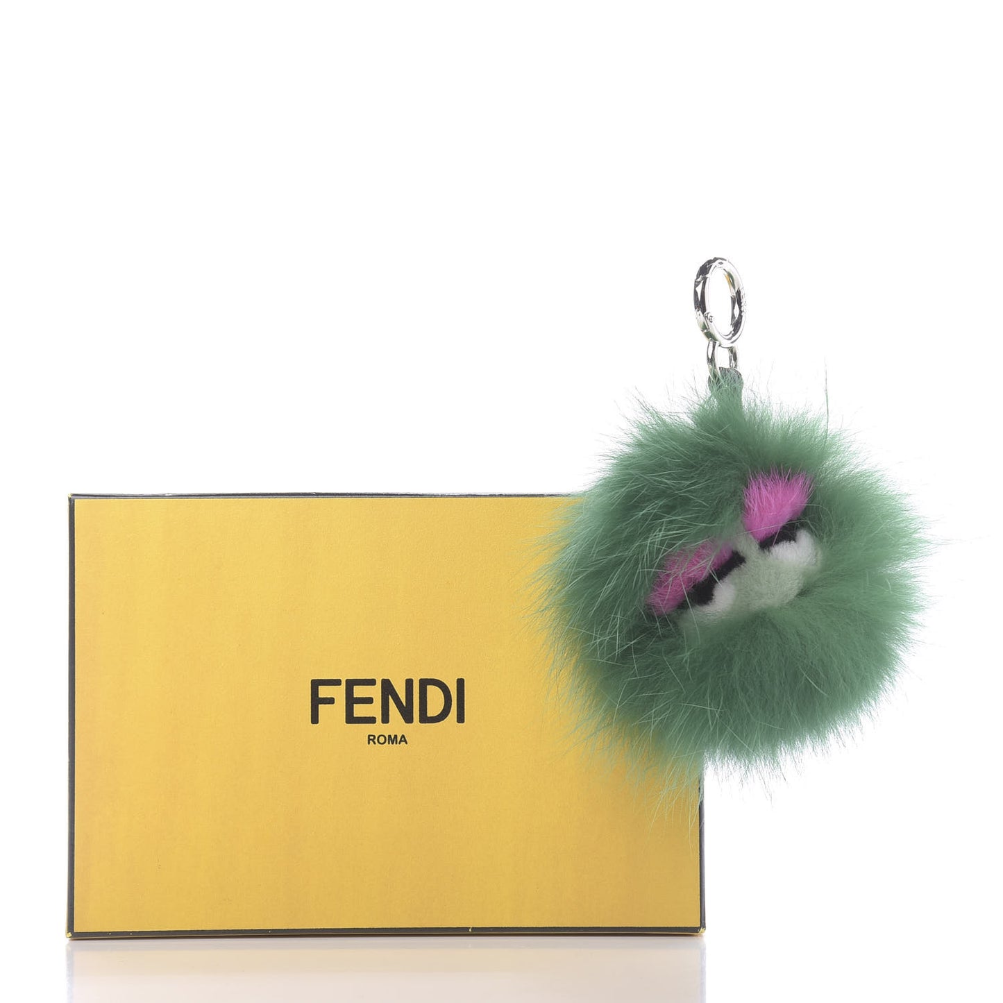 Fox Mink Rabbit Fur Vitello Dolce Minty Mini Monster Bag Bug Charm Jade Multicolor