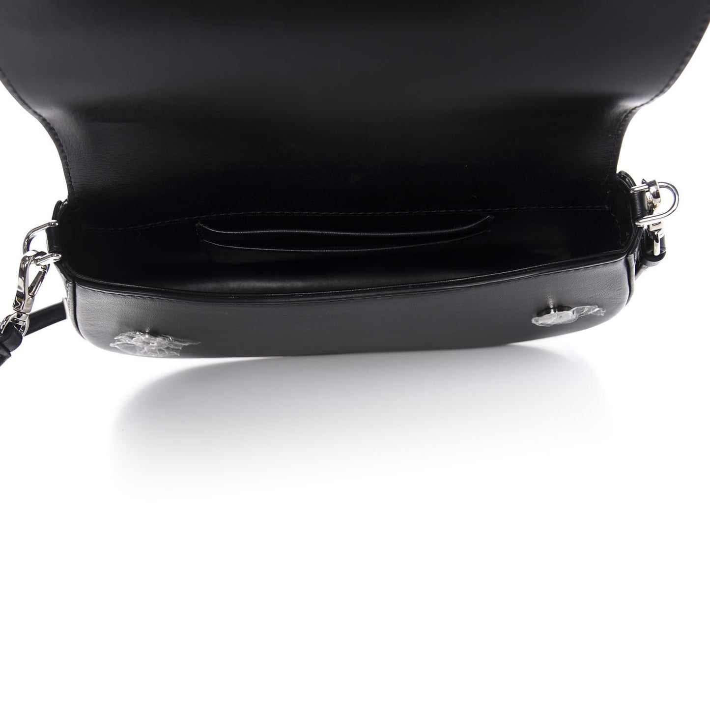 City Calfskin Saffiano Mini Sidonie Shoulder Bag Black