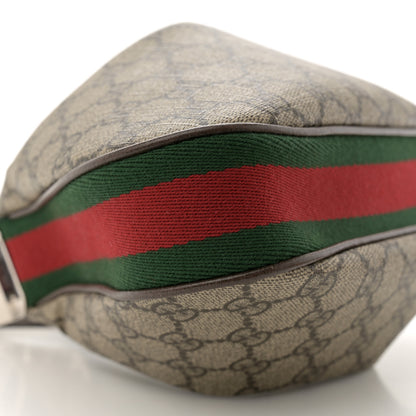 Gucci GG Supreme Monogram Textured Calfskin Web Small Attache Shoulder Bag Beige Ebony New Acero 9 of 13