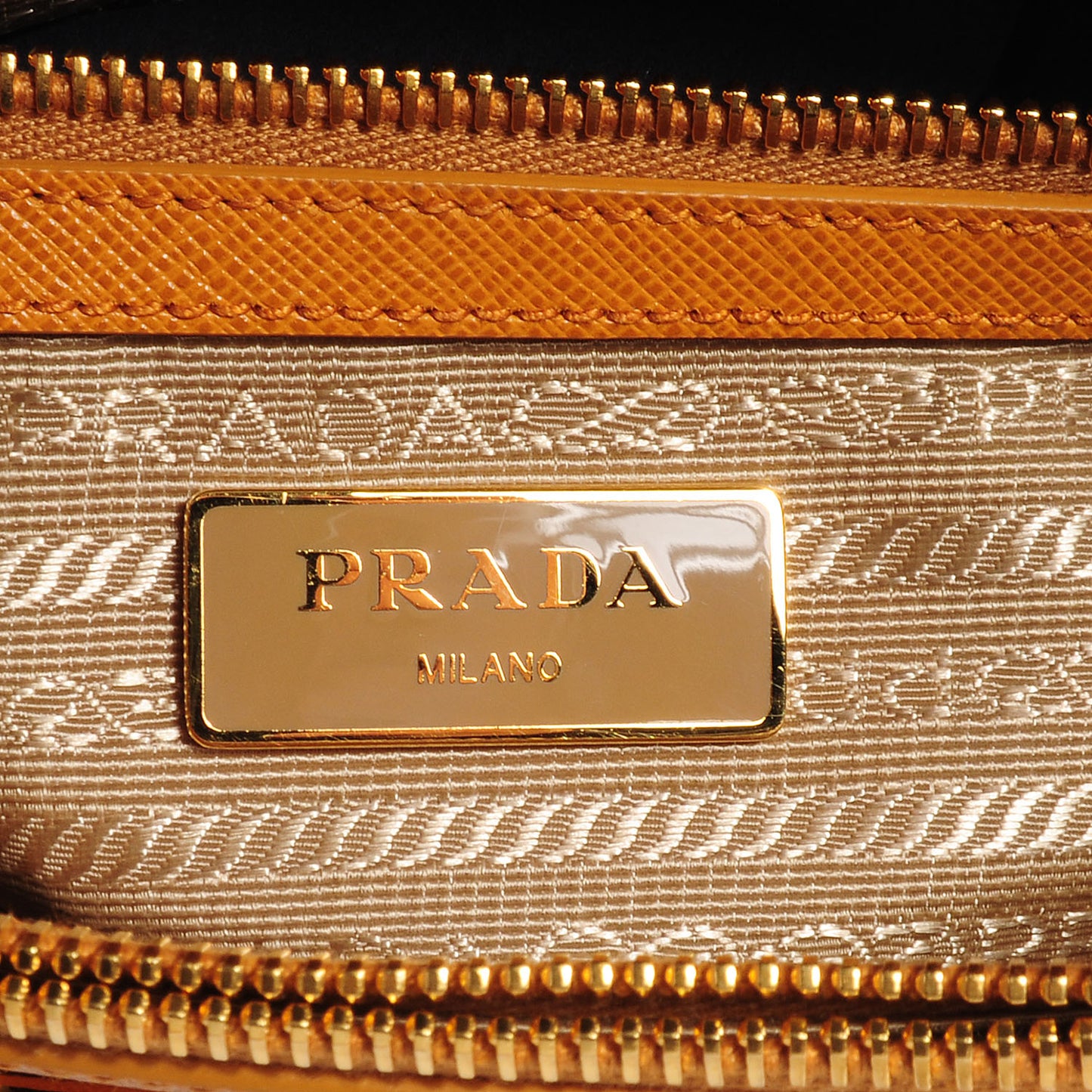 Saffiano Lux Mini Double Zip Tote Ocra