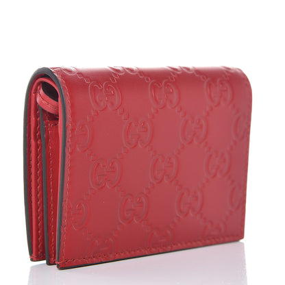 Gucci Guccissima Cherries Card Case Wallet Hibiscus Red 3 of 9