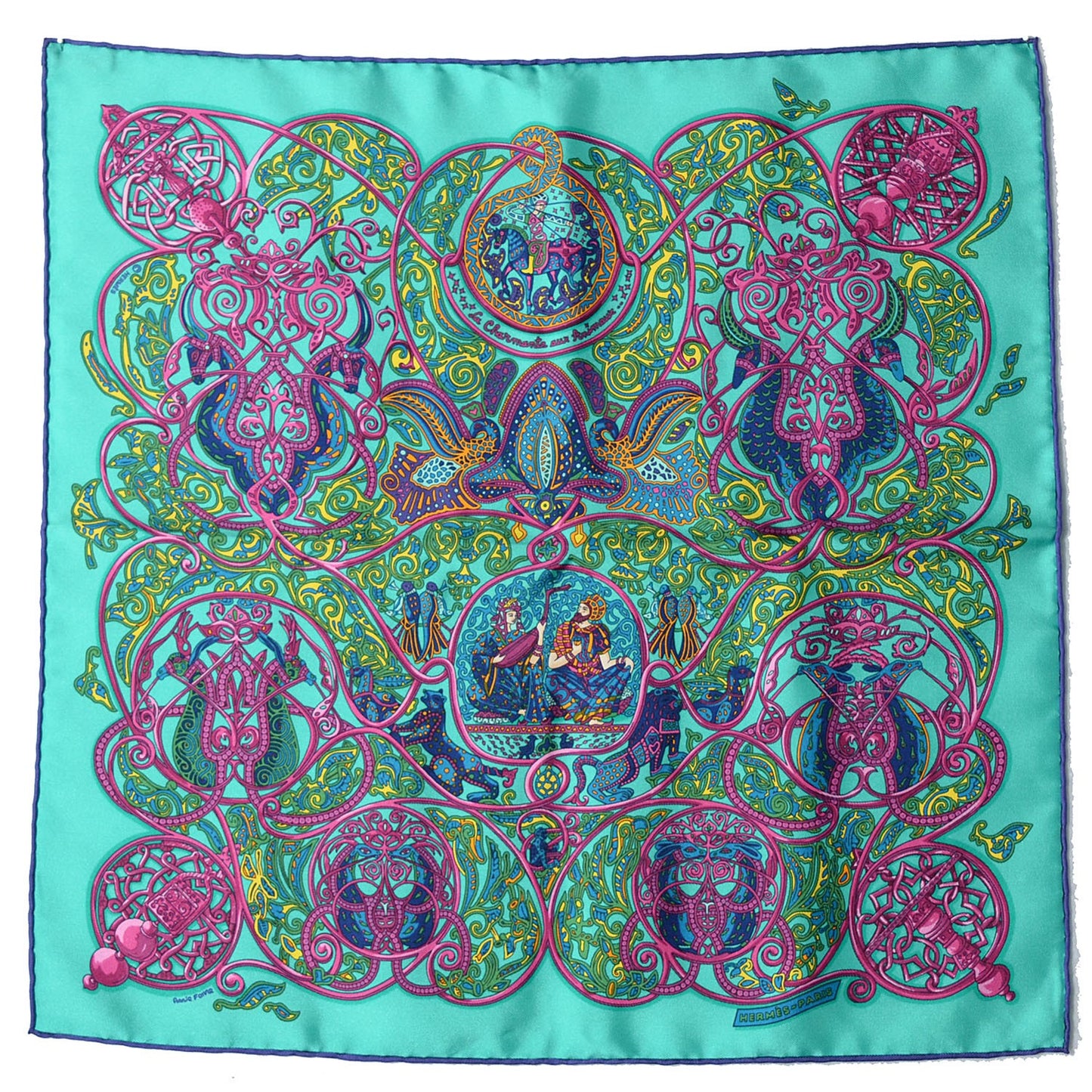 Silk La Charmante Aux Animaux Pocket Square
