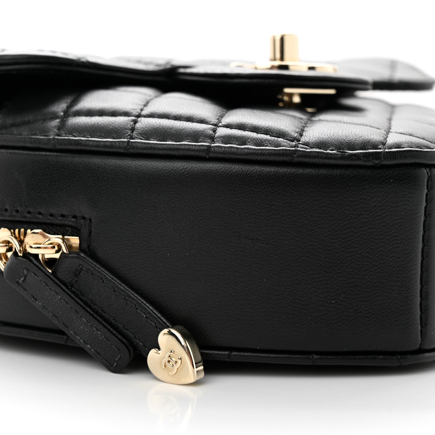 Chanel Lambskin Quilted CC In Love Heart Bag Black 9 of 11