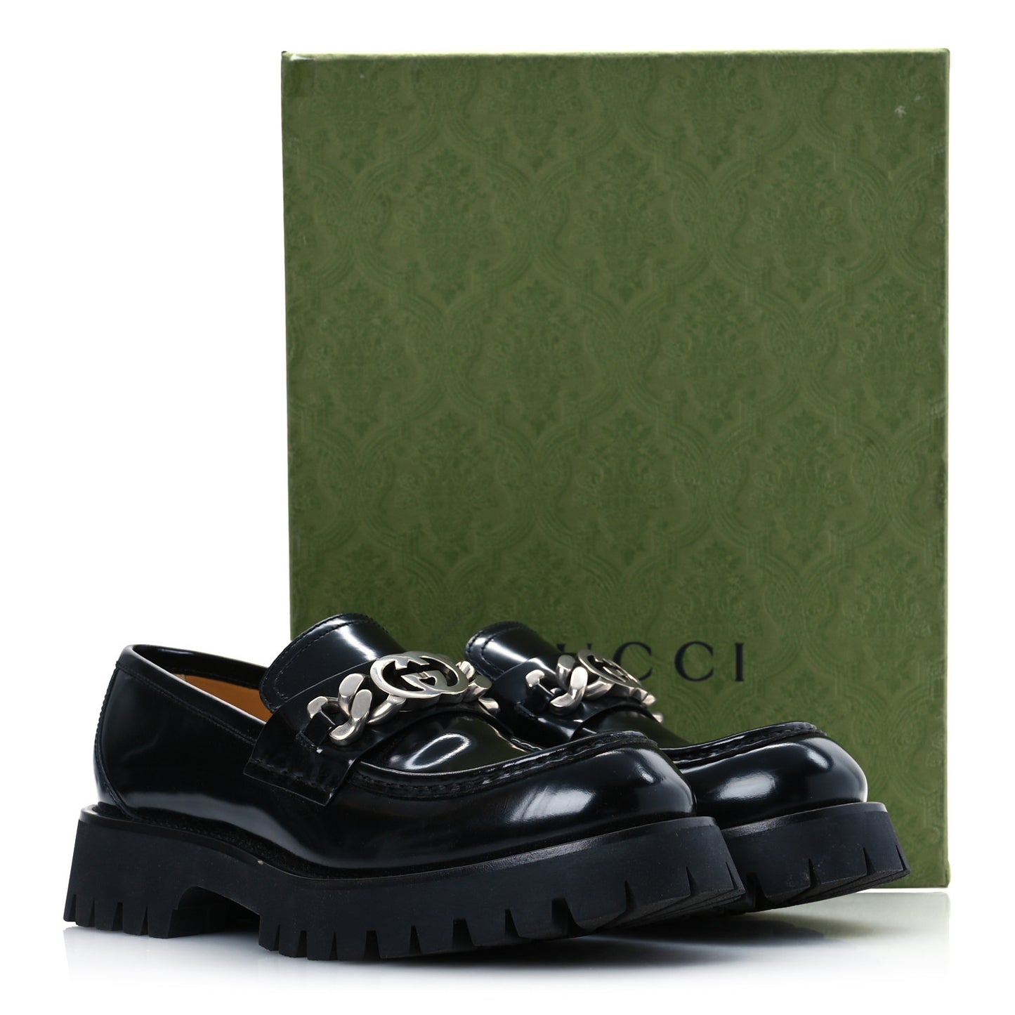 Cordovan Lux Mens Jeanne Platform Lug Sole 30/45mm Loafers 9 Black