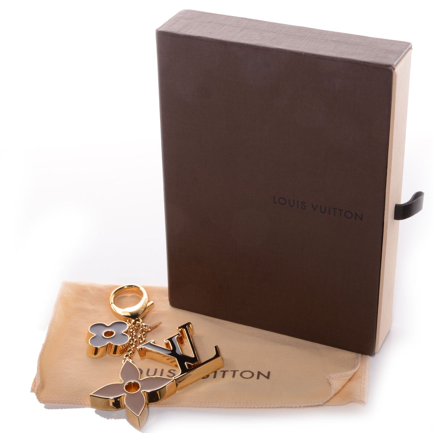 Fleur De Monogram Bag Charm Dore