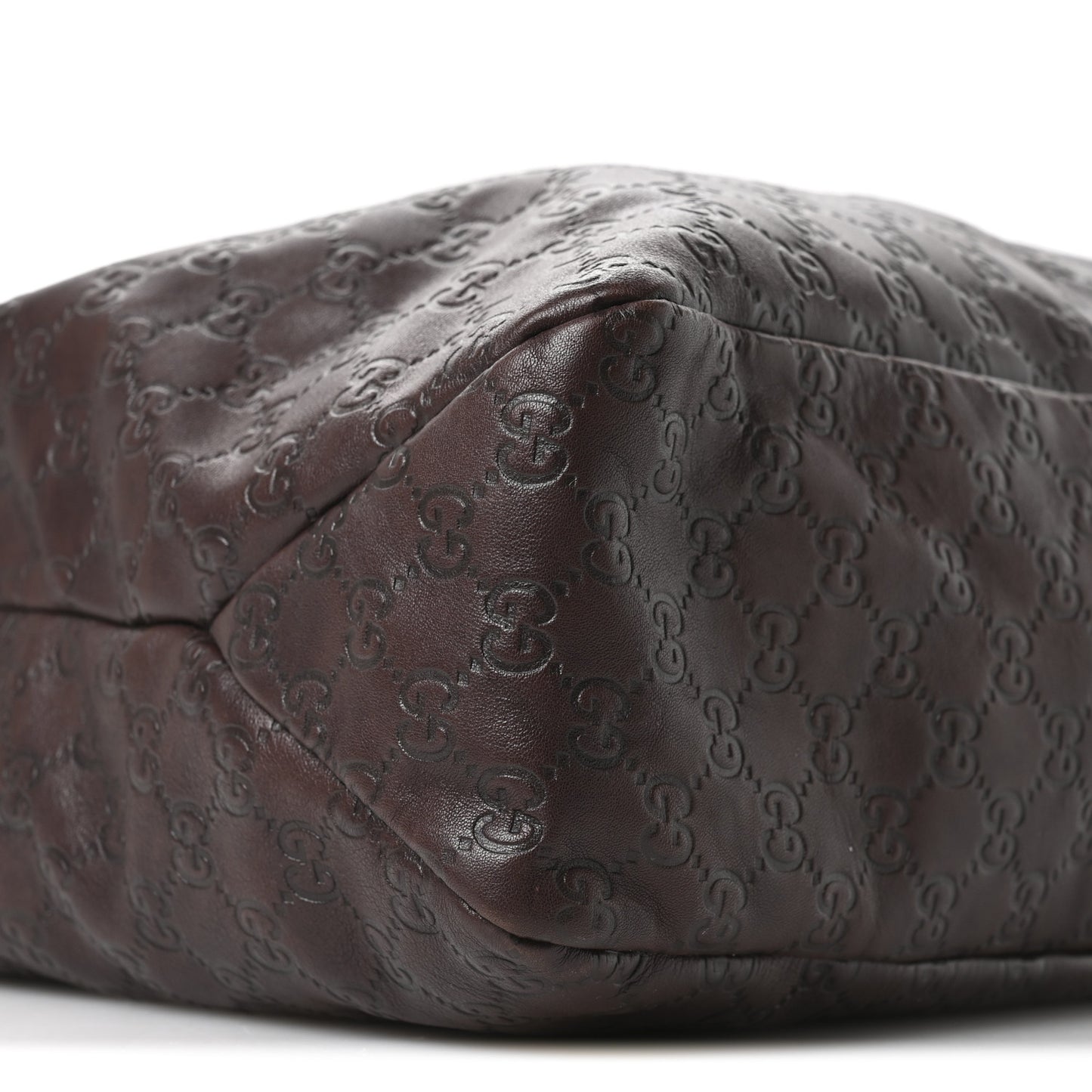 Guccissima Large Horsebit Chain Hobo Chocolate