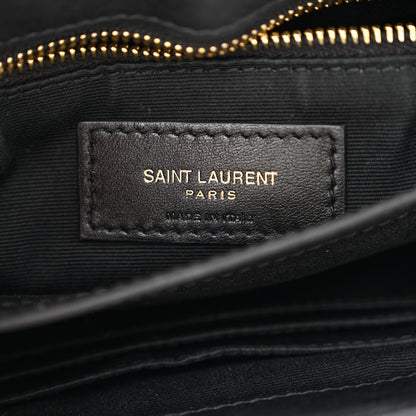Saint Laurent Denim Y Quilted Monogram Toy Loulou Crossbody Bag Grey 6 of 11