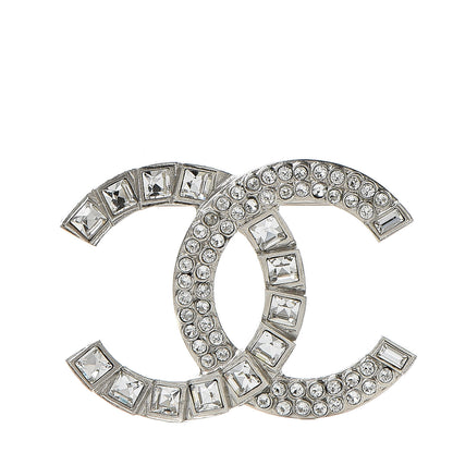 Chanel Baguette Crystal CC Brooch Silver 1 of 4