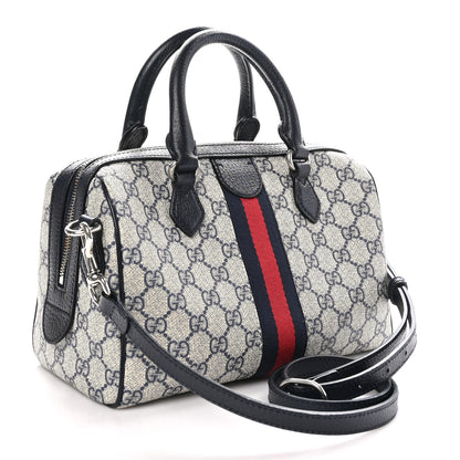 Gucci GG Supreme Monogram Web Small Ophidia Top Handle Bag Beige Blue 3 of 12