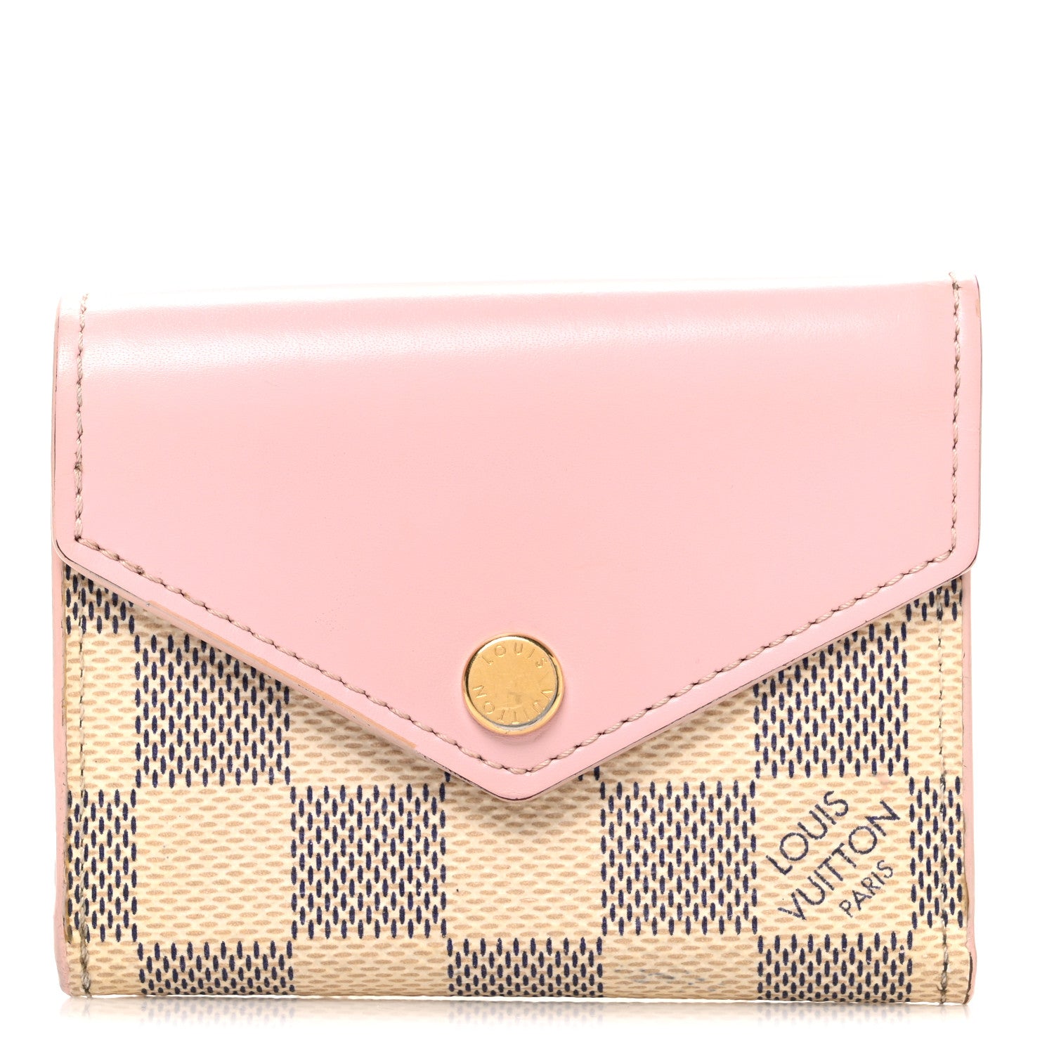 Louis Vuitton Damier Azur Zoe Wallet Rose Ballerine 1 of 7
