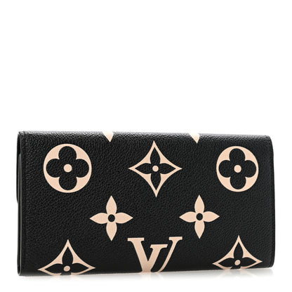 Louis Vuitton Empreinte Monogram Giant Emilie Wallet Black Beige 3 of 7