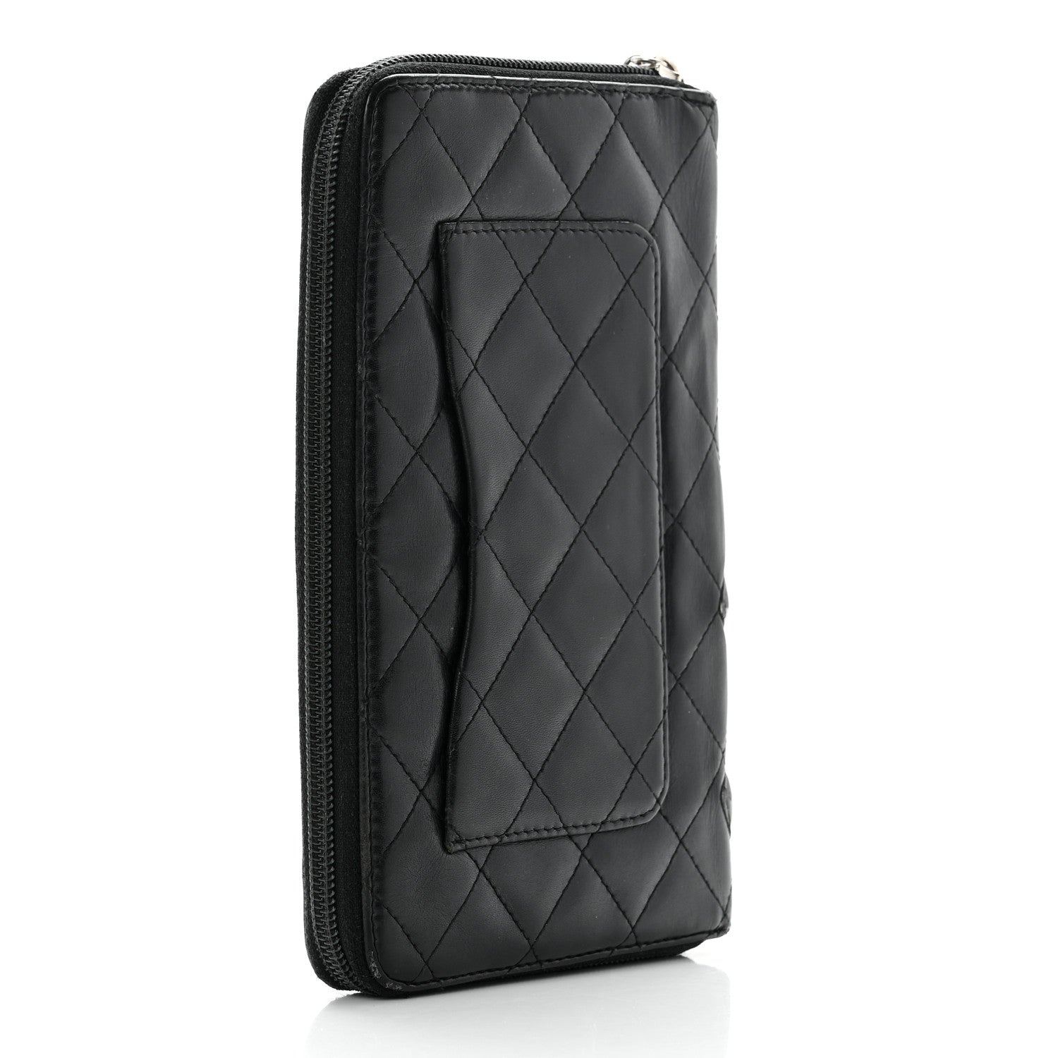 Chanel Calfskin Cambon Zip Around Organizer Wallet Black 3 of 9