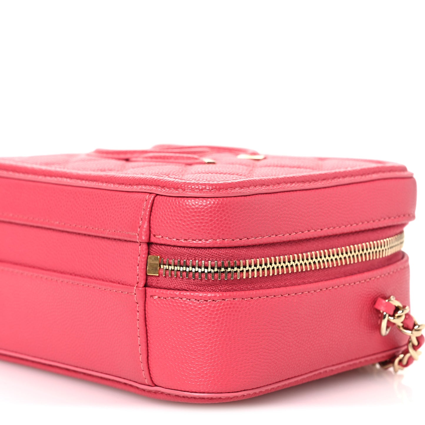 Caviar Quilted Small CC Filigree Vanity Case Pink
