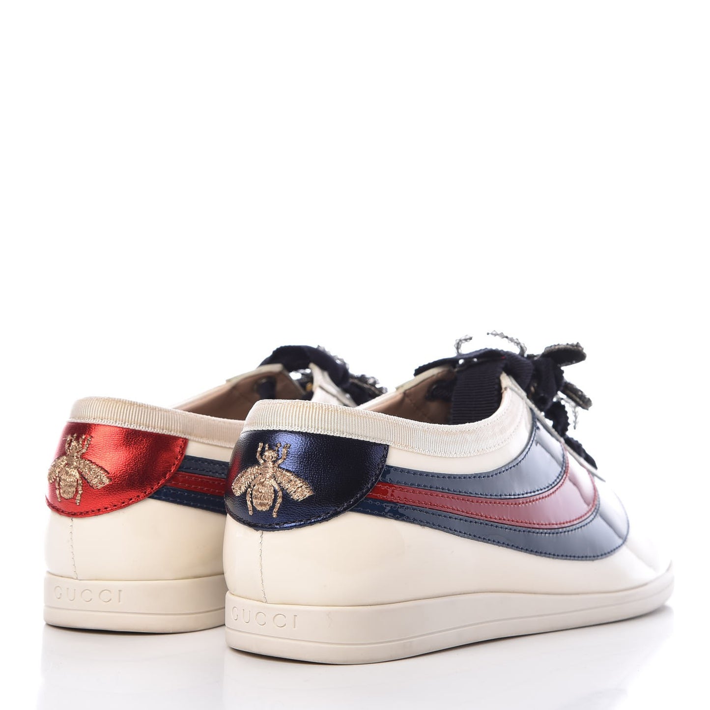 Patent Crystal Web Falacer Sneakers 36 White