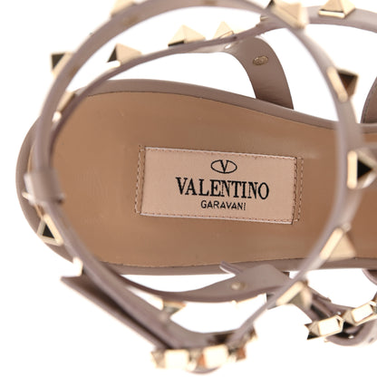 Valentino Garavani Calfskin Rockstud 90mm City Sandals 39.5 Poudre 7 of 8