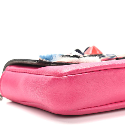 Fendi Shiny Nappa Rabbit Fur Crystal Flowerland Micro Buggie Baguette Fuxia Curacao Multicolor 9 of 10