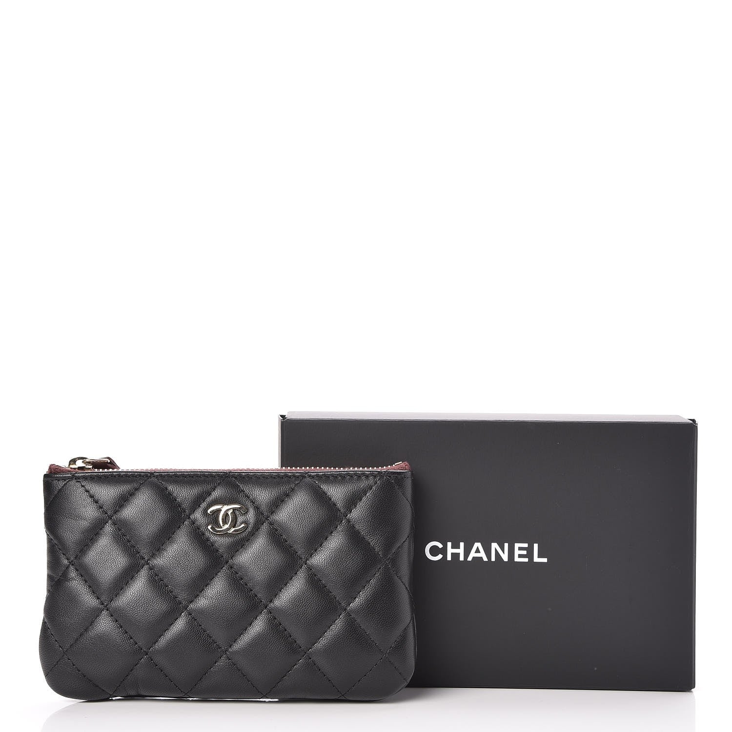 Chanel Lambskin Quilted Small Cosmetic Case Black 8 of 8